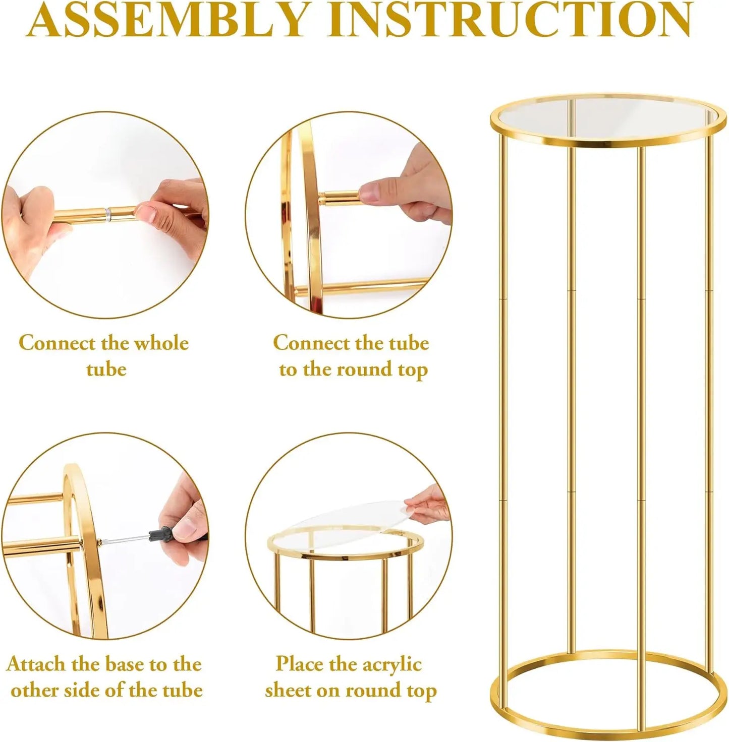 Zhejiang Three Tier Cylinder Table Stands Durable Metal Base