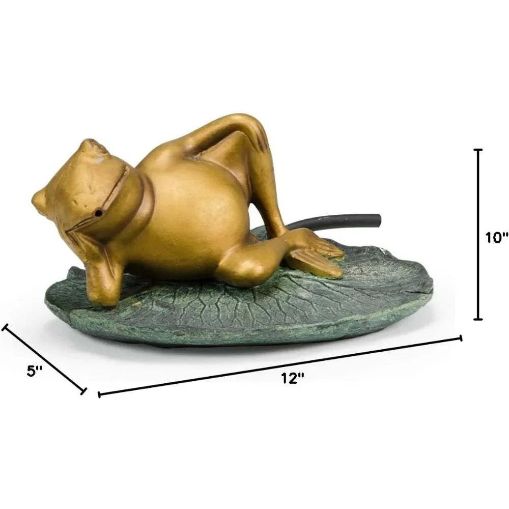 Aquascape Lazy Frog Fountain on Lily Pad for Garden Ponds