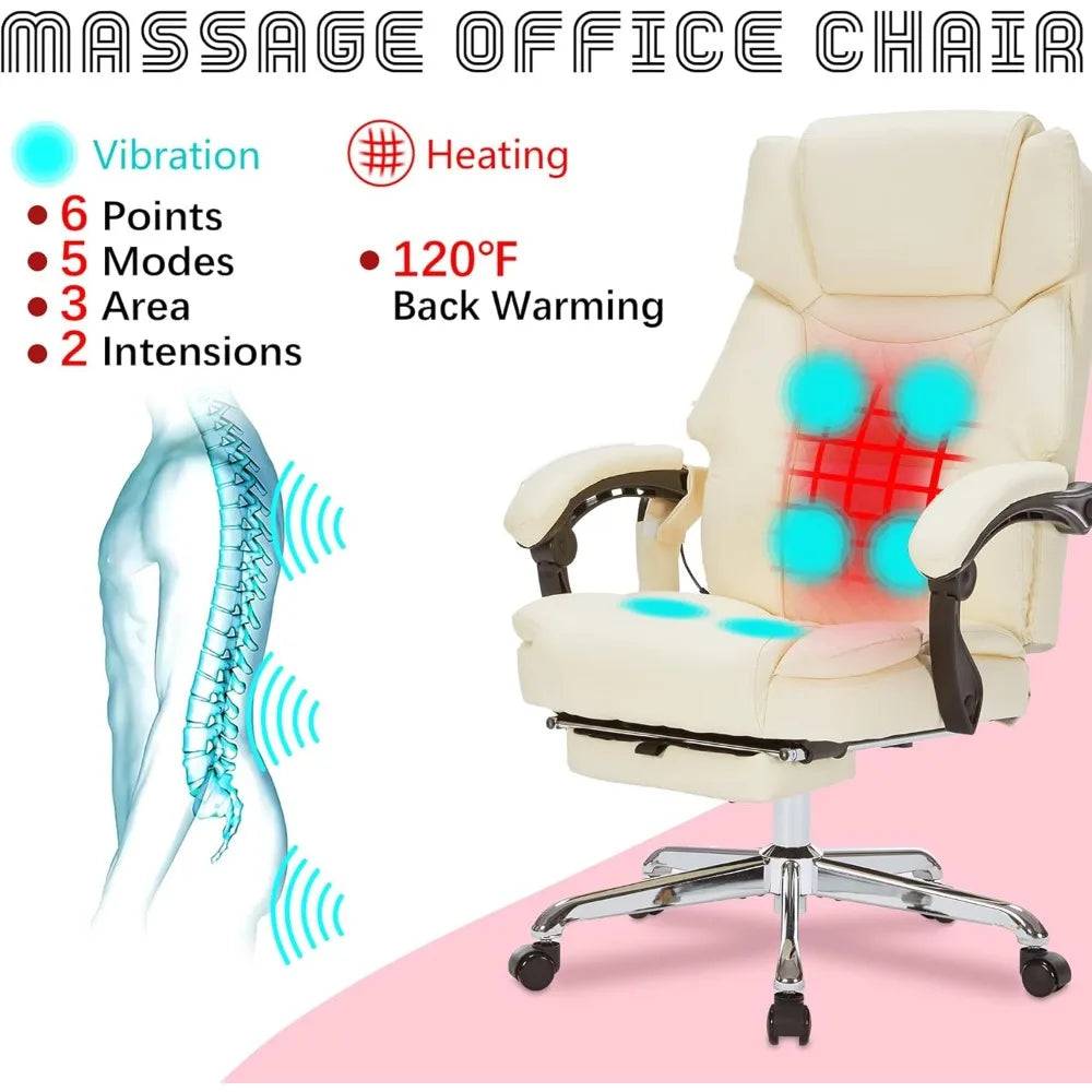 MKDK Massage Office Chair with Foot Rest and Vibration