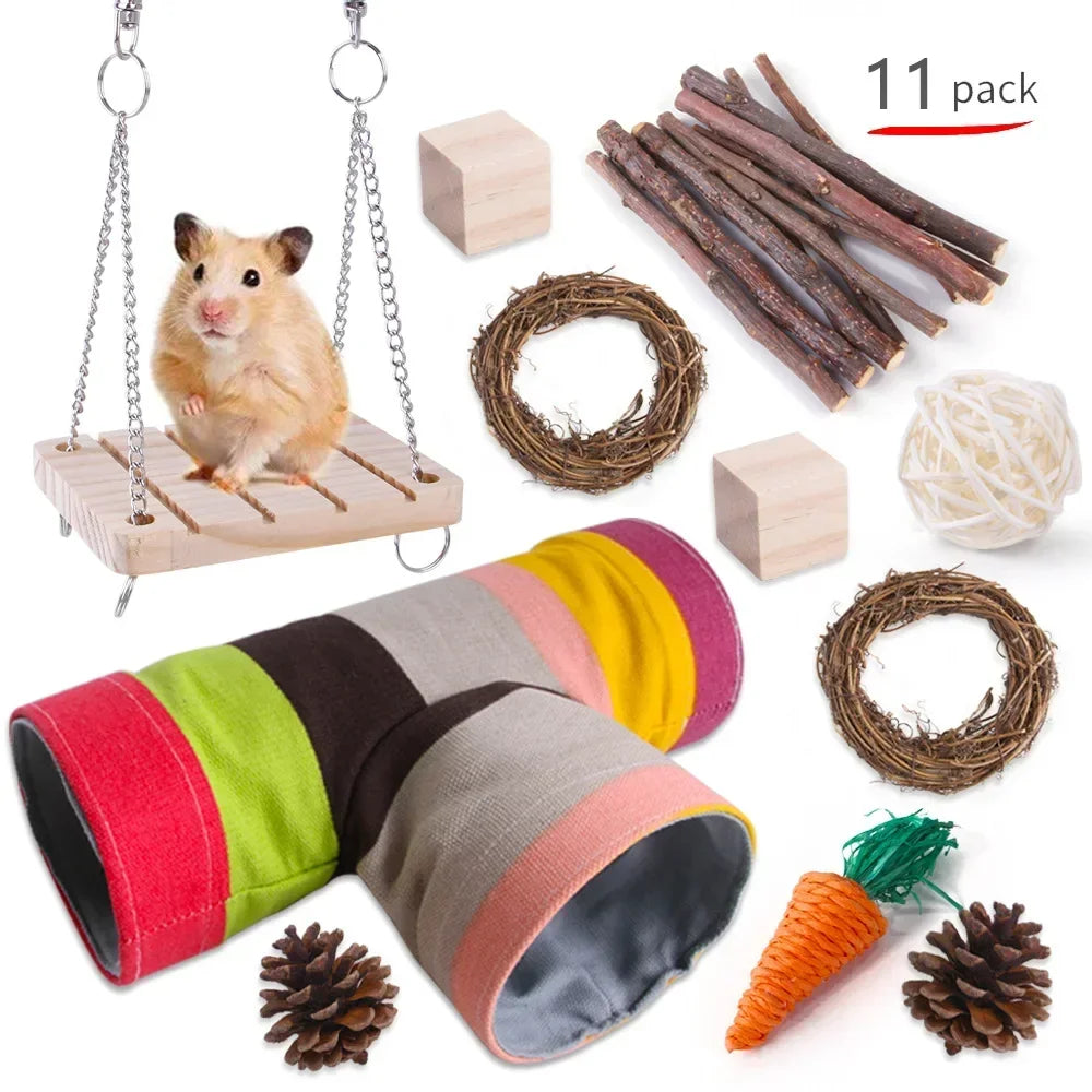 Hign-concerned Wooden Hamster And Small Pet Toys Set