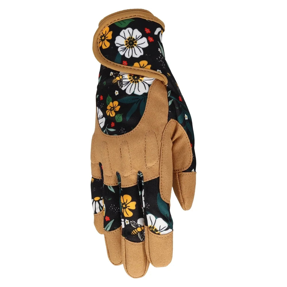 XMSJ Durable Floral Synthetic Leather Gardening Gloves