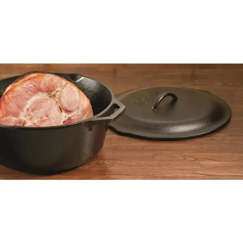 Innovative 7 Quart Pre-Seasoned Cast Iron Dutch Oven Black