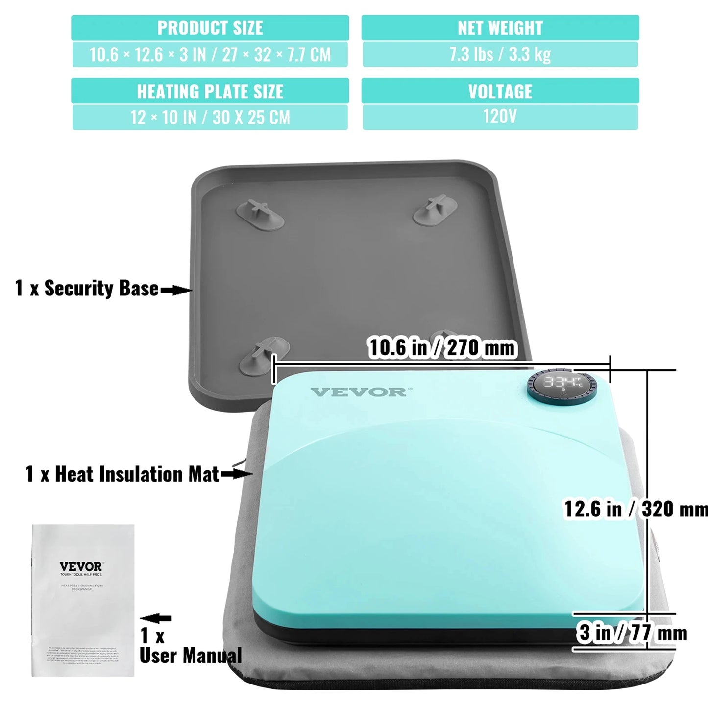 SucceBuy Portable Heat Press For Sublimation T Shirt