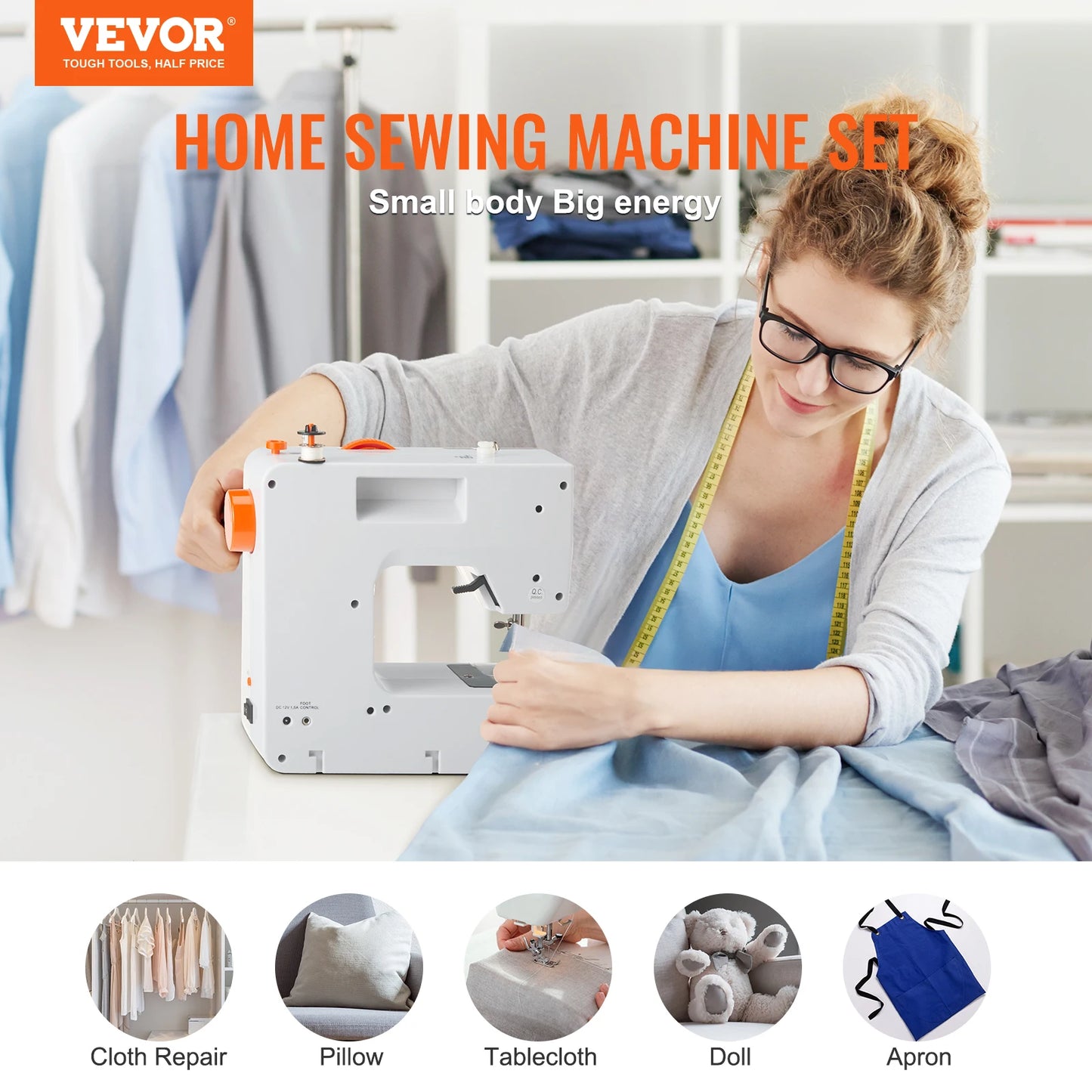 Portable Sewing Machine with 38 Stitches and 42 Accessories