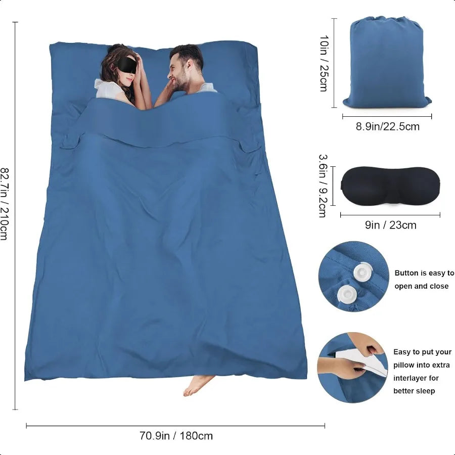 CN Cotton Sleeping Bag Liner Travel Sheet for Camping