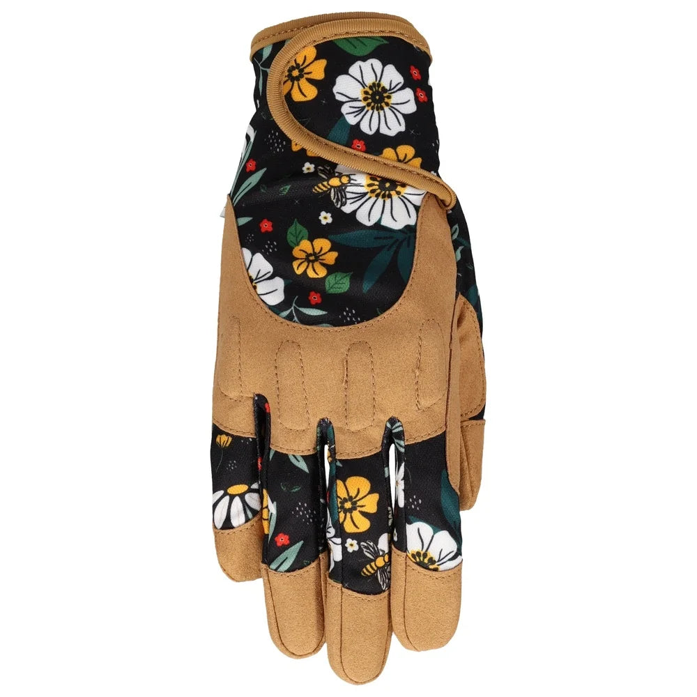 XMSJ Durable Floral Synthetic Leather Gardening Gloves