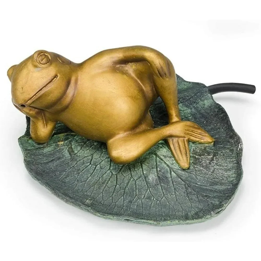 Aquascape Lazy Frog Fountain on Lily Pad for Garden Ponds