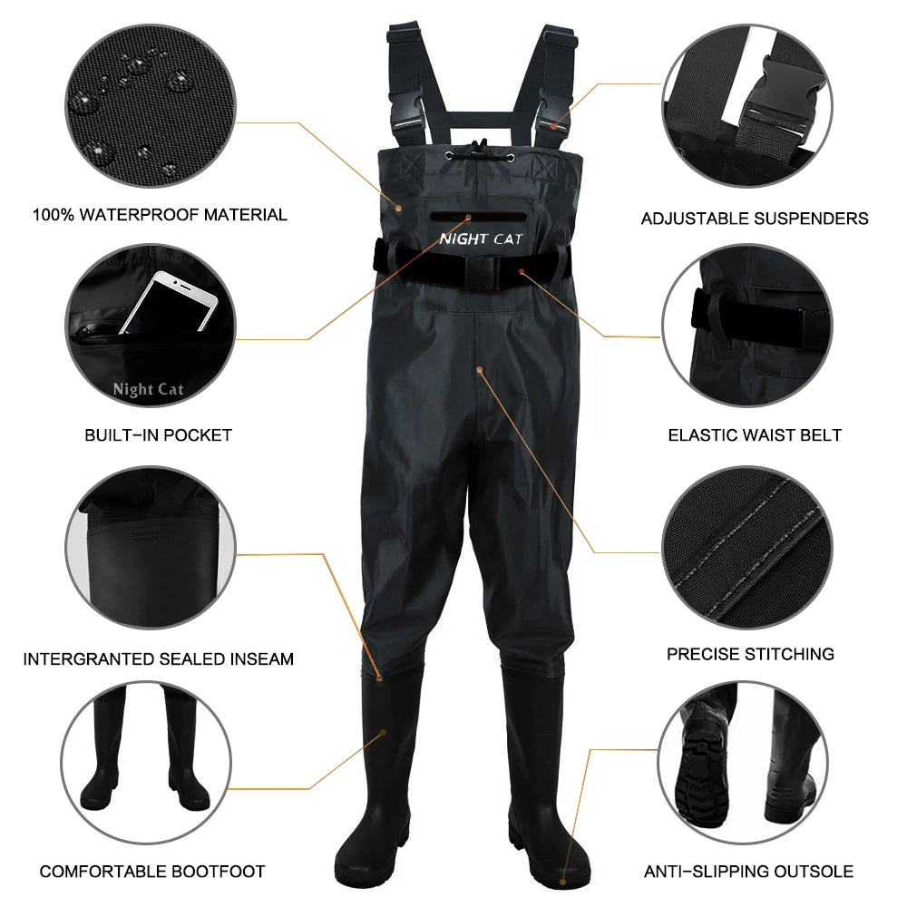Men Breathable Waterproof Chest Waders Nylon Neoprene