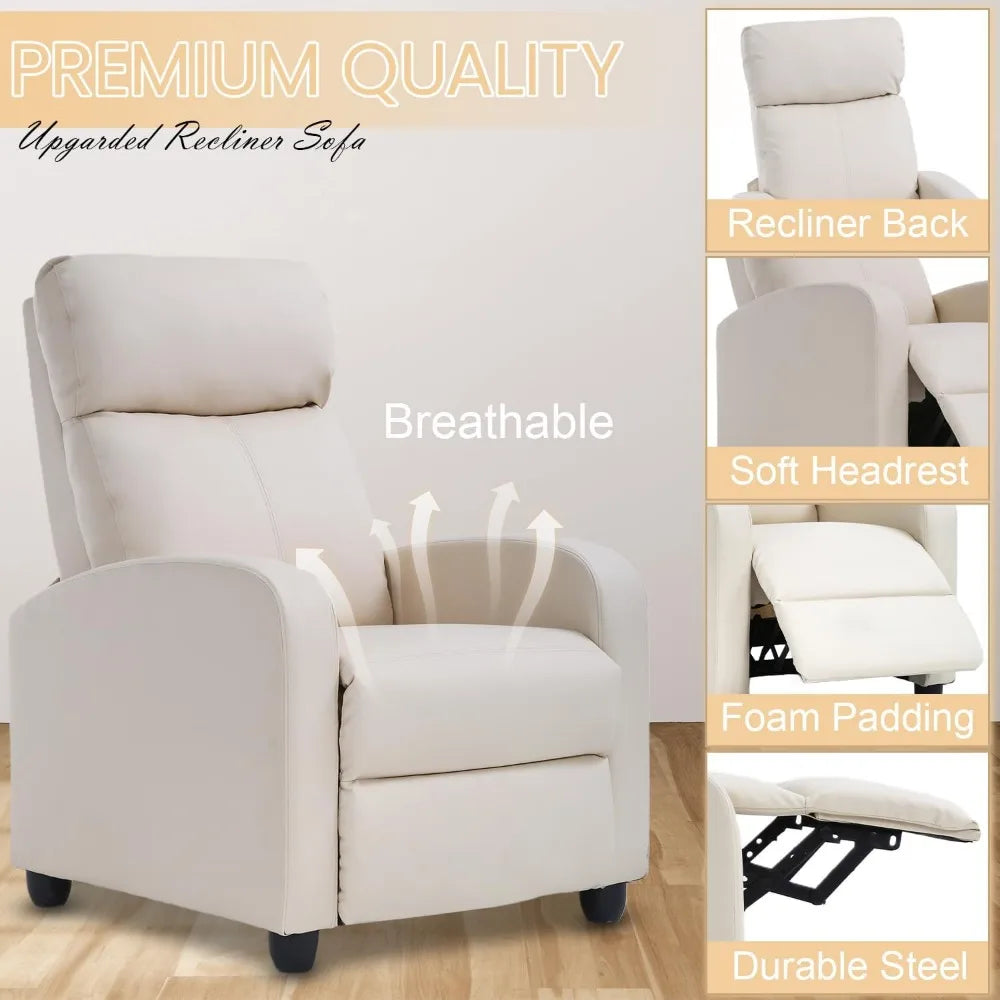 TANGXU Recliner Chair – Breathable Padded Faux Leather
