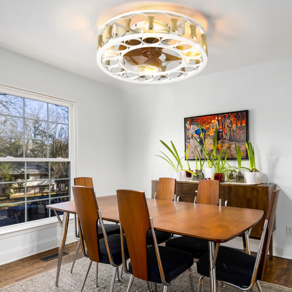 Modern Silent Ceiling Fan with Lights and Remote Control