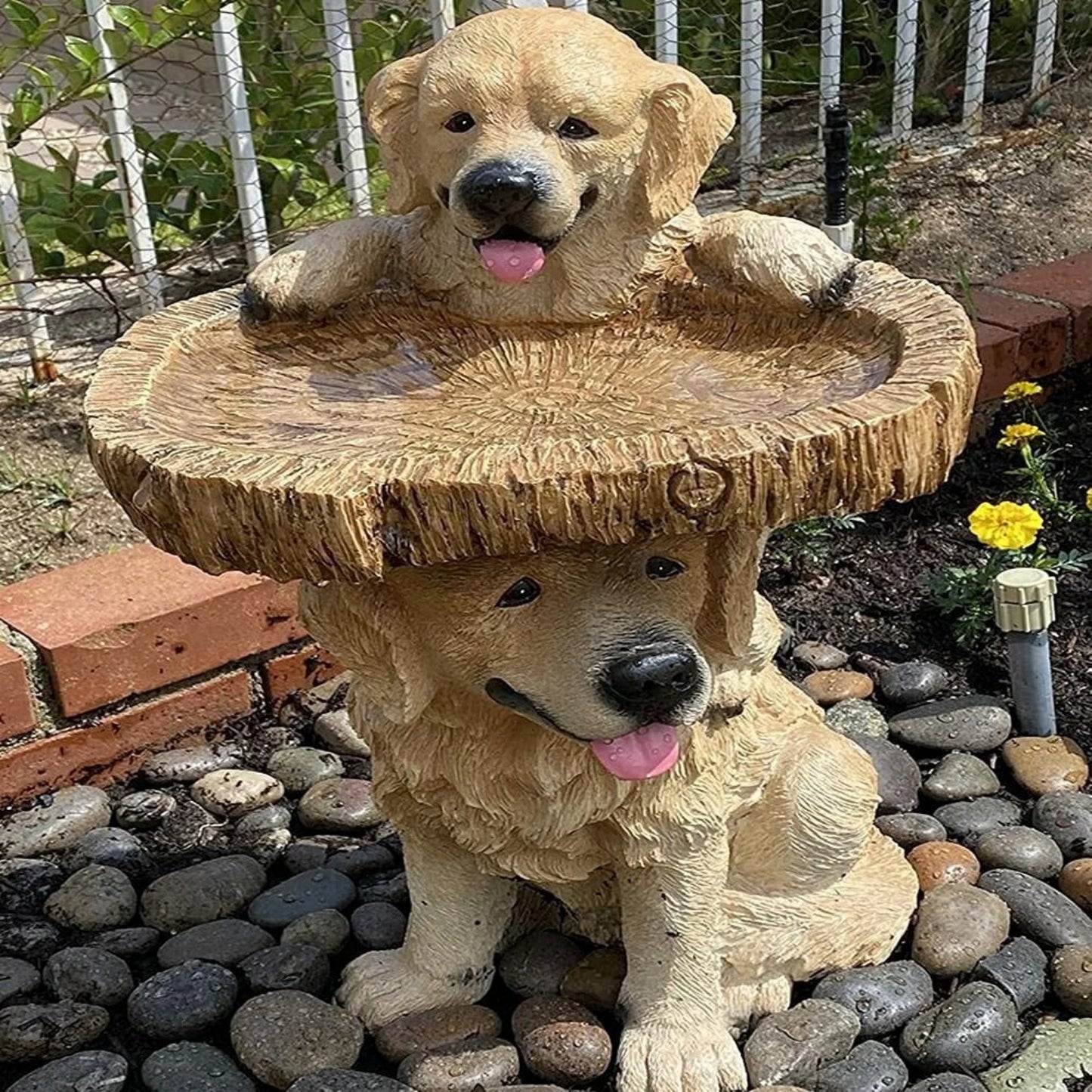 Origin Resin Wild Bird Feeder Raccoon Dog Statue Outdoor