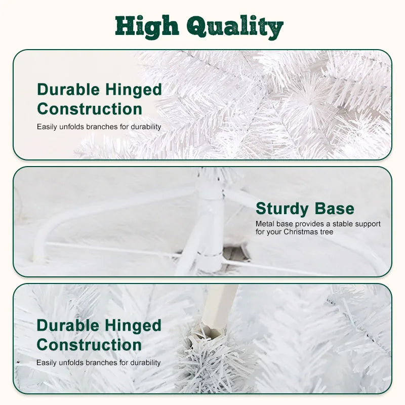 Pre-Lit Christmas Tree With Metal Base 1000 PVC Branches