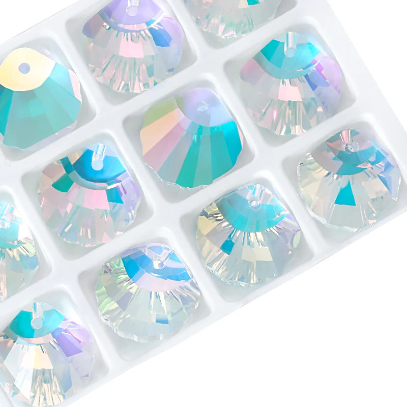 QIAO Shell Crystal Charms Beads 12Pcs Jewelry Making Kit