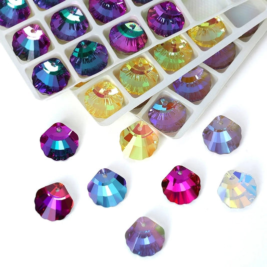 QIAO Shell Crystal Charms Beads 12Pcs Jewelry Making Kit