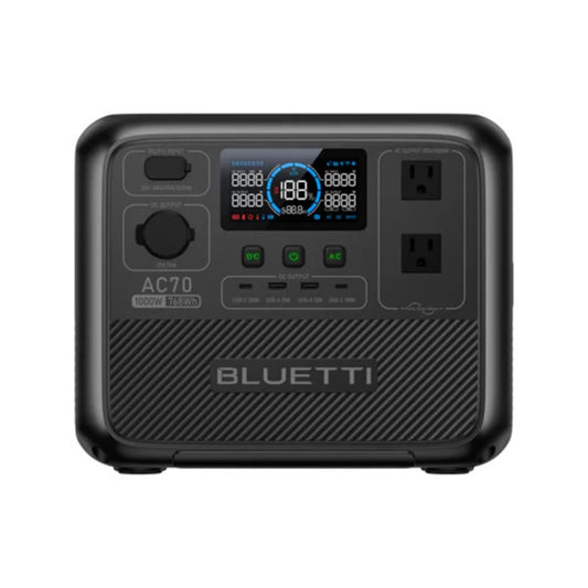 Bluetti AC70 Portable Power Station 1000W 768Wh Solar Generator for Road Trip Off Grid and Power Outage