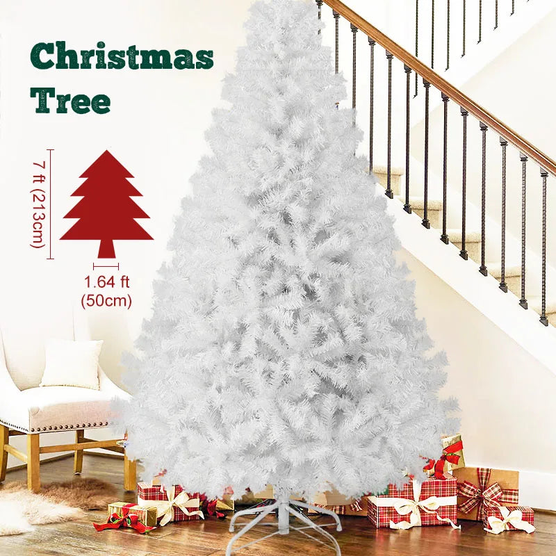Pre-Lit Christmas Tree With Metal Base 1000 PVC Branches