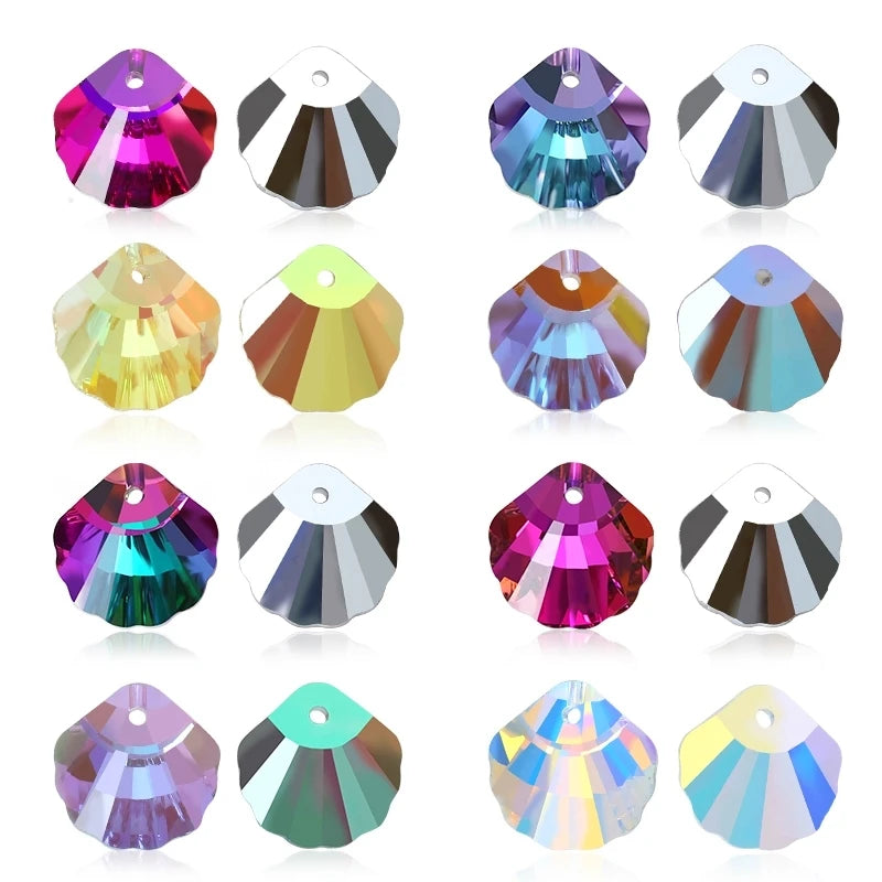 QIAO Shell Crystal Charms Beads 12Pcs Jewelry Making Kit