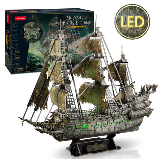 CubicFun Green LED Flying Dutchman 3D Pirate Ship Puzzle Model