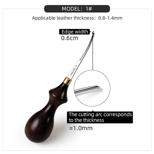 WUTA Professional Leather Edge Beveler with Ebony Handle