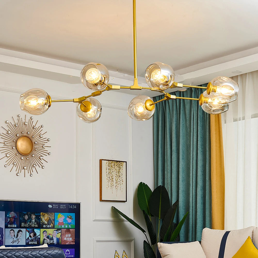 CNDL Modern Indoor Glass LED Chandelier Lighting