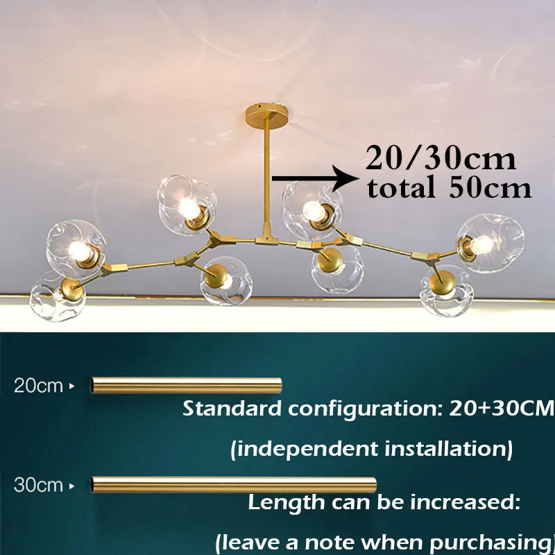CNDL Modern Indoor Glass LED Chandelier Lighting