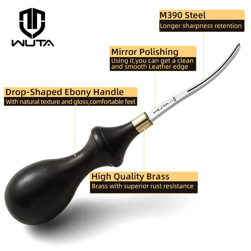 WUTA Leather Edge Beveler M390 Steel Ebony Handle Cutter