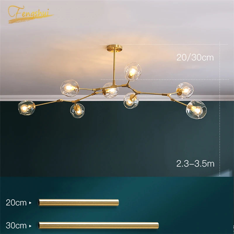 CNDL Modern Indoor Glass LED Chandelier Lighting