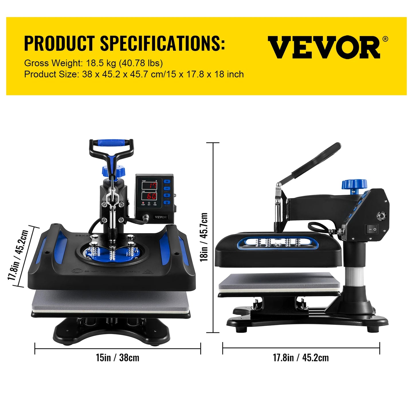 SucceBuy 5 In 1 Multifunctional Heat Press Sublimation
