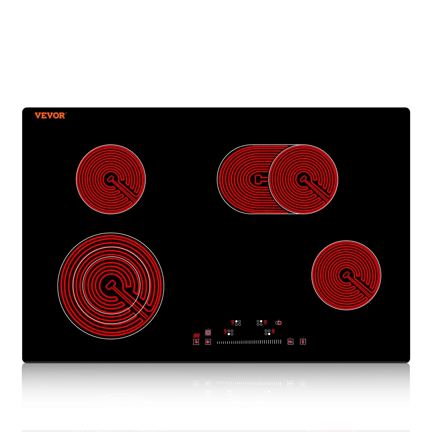 SucceBuy Induction Cooktop 4 Burner Ceramic Glass Electric