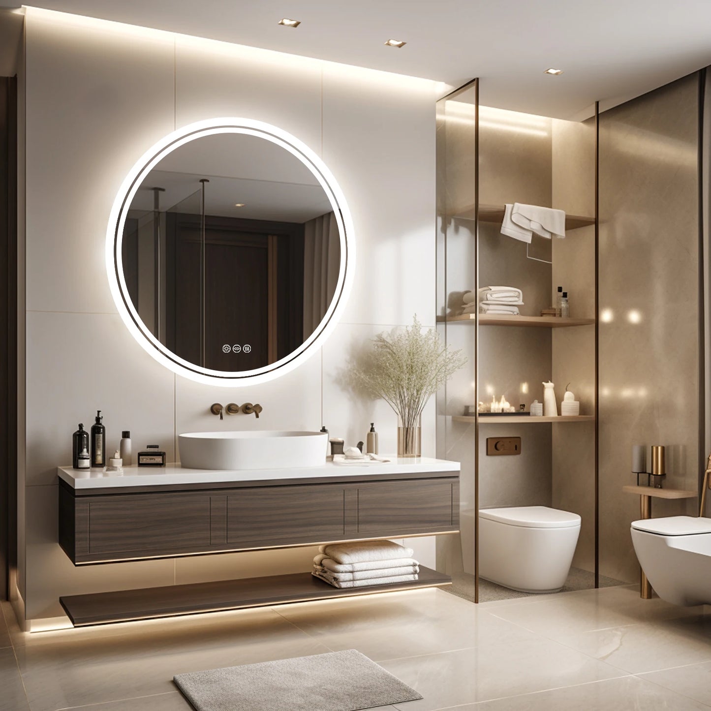 Wisfor Bathroom LED Mirror Backlit 3 Color Change IP65