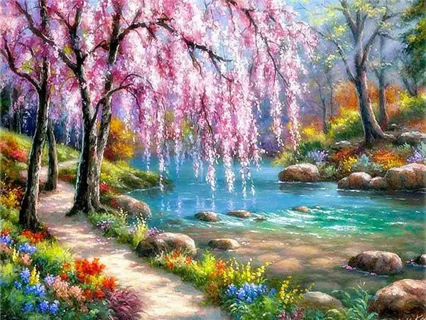 QIZITENG 5D Diamond Painting Landscape Kit Home Decor