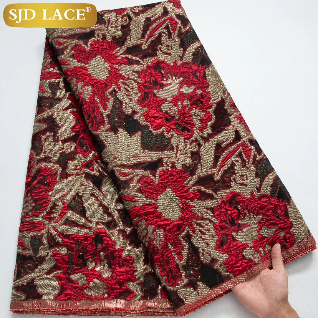 SJD LACA Nigerian Brocade Lace Damask Jacquard Fabrics
