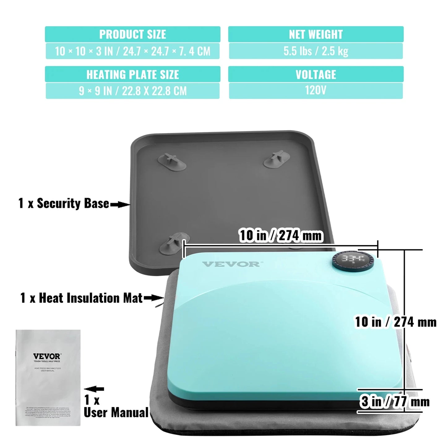 SucceBuy Portable Heat Press For Sublimation T Shirt