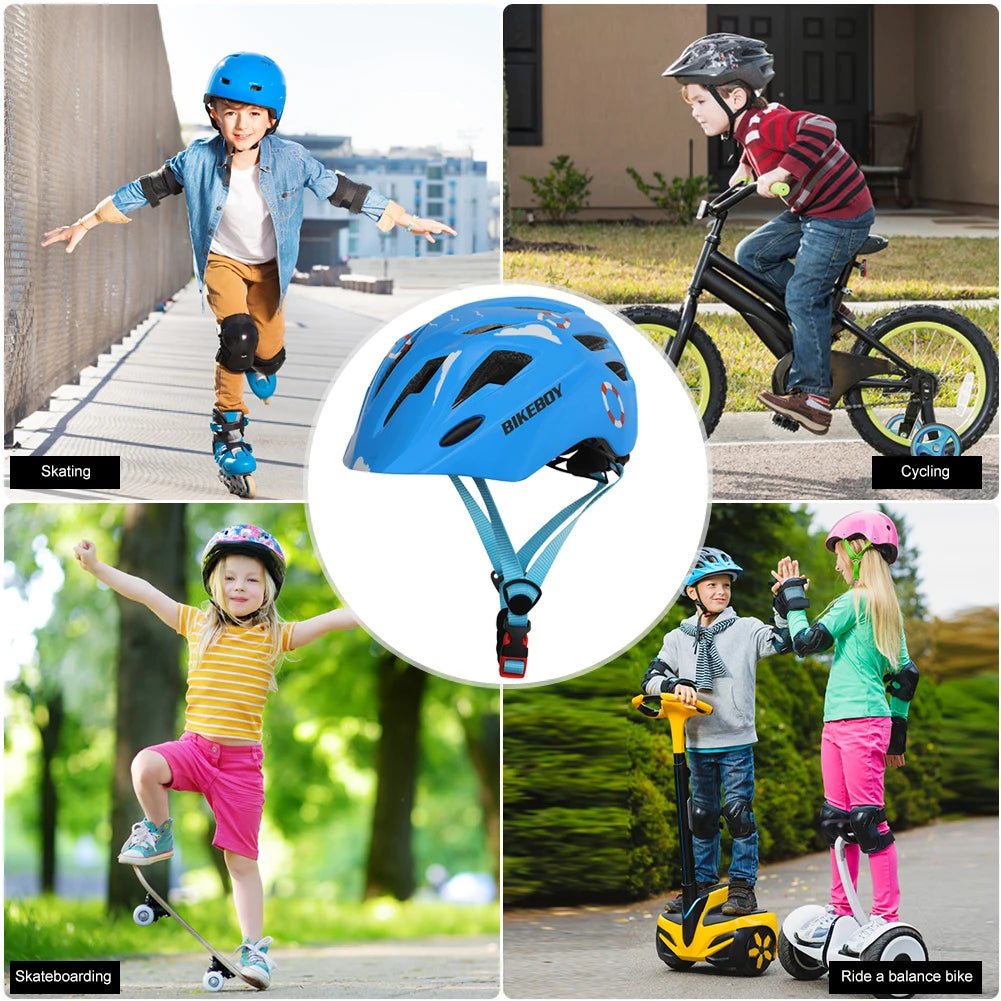 Kids Adjustable Bicycle Helmet with Taillights and Vents