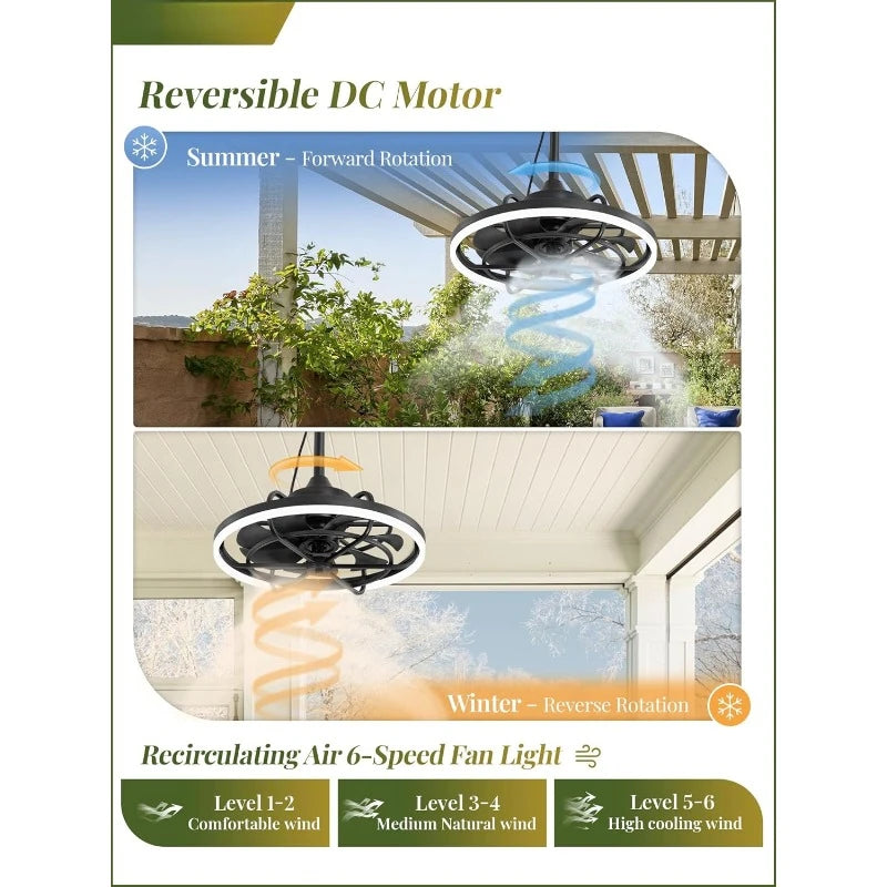 Outdoor Ceiling Fan with Light for Patios and Gazebos