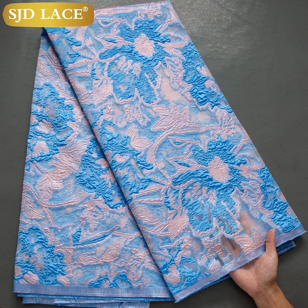 SJD LACA Nigerian Brocade Lace Damask Jacquard Fabrics