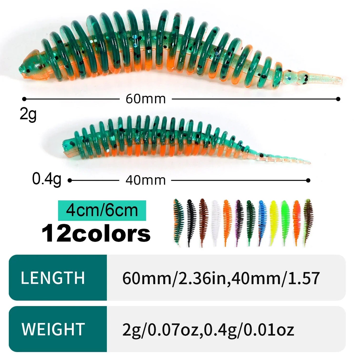 Frolic And Grow Sougayilang Tiny Worm Bait 20pcs Soft Lure