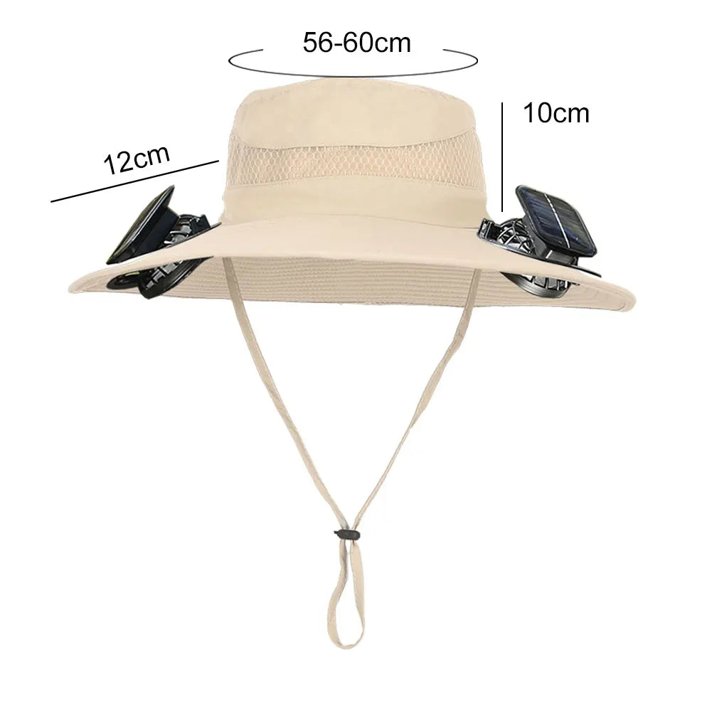 Guangdong Solar Powered Fan Hat UV Protection Wide Brim