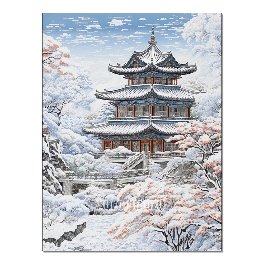 Qiziteng Diamond Painting Sailboat Waves Sunset Mosaic