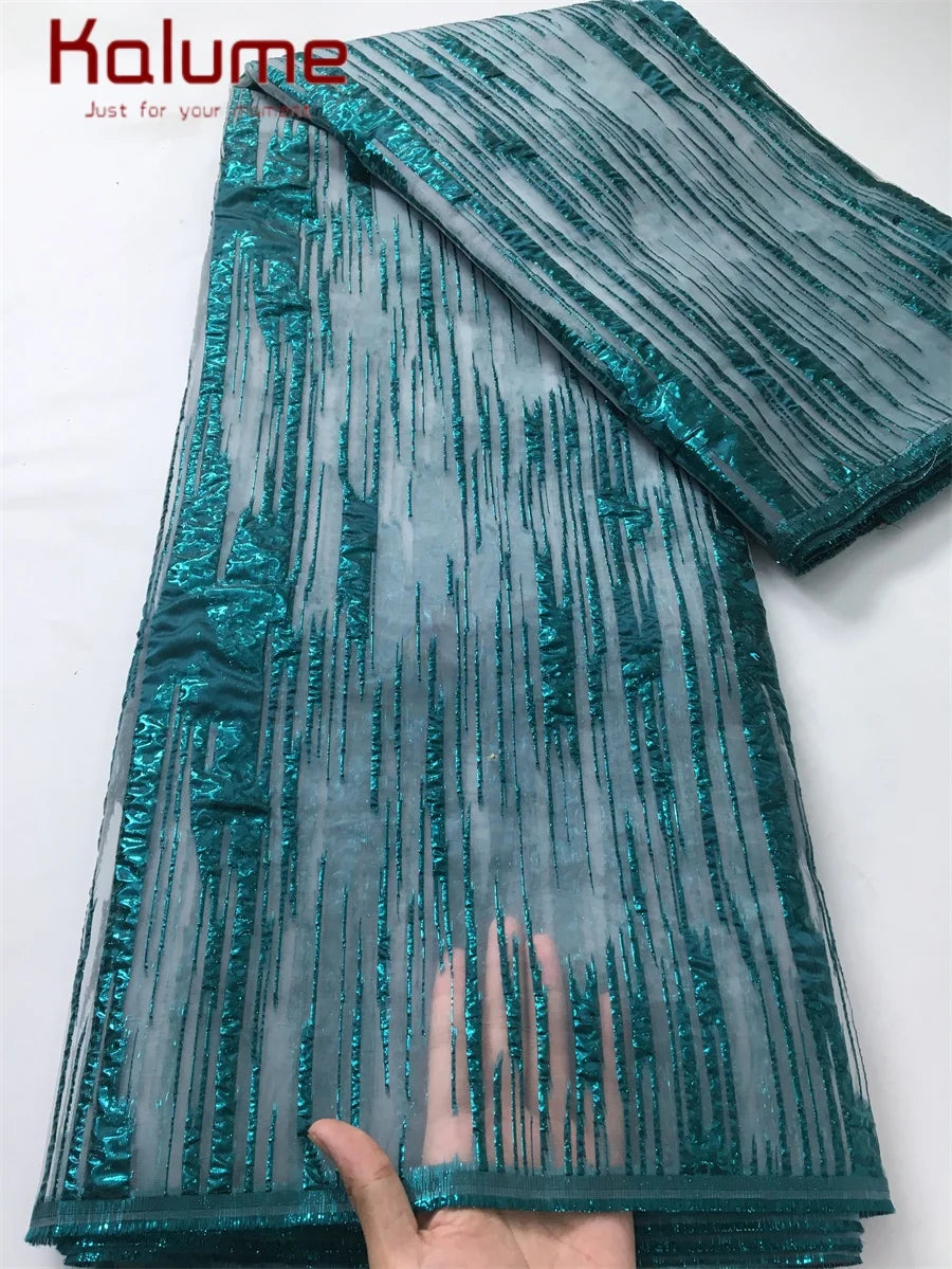 Kalume African Gilding Lace Fabric Jacquard For Party Dress