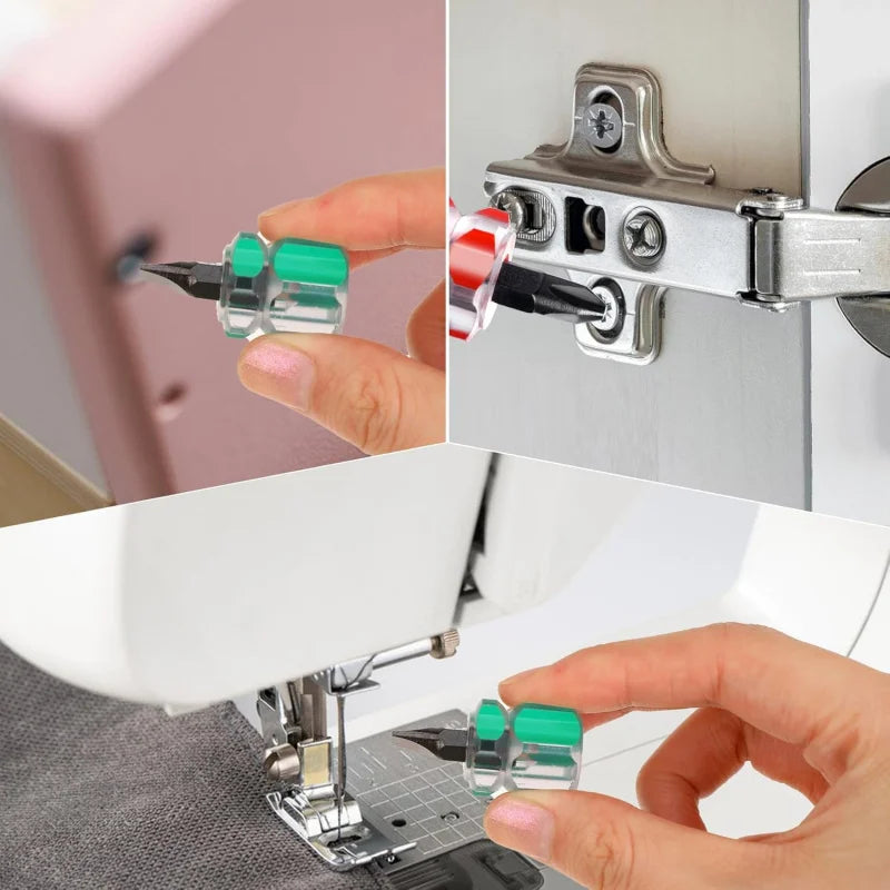 4Pcs Stubby Sewing Screwdriver Set Flat Phillips Mini Tools