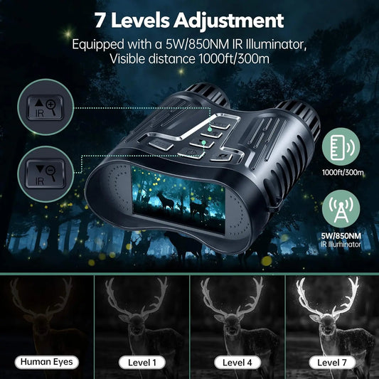 DIYIMINE Night Vision Binoculars 8X Digital Zoom IR
