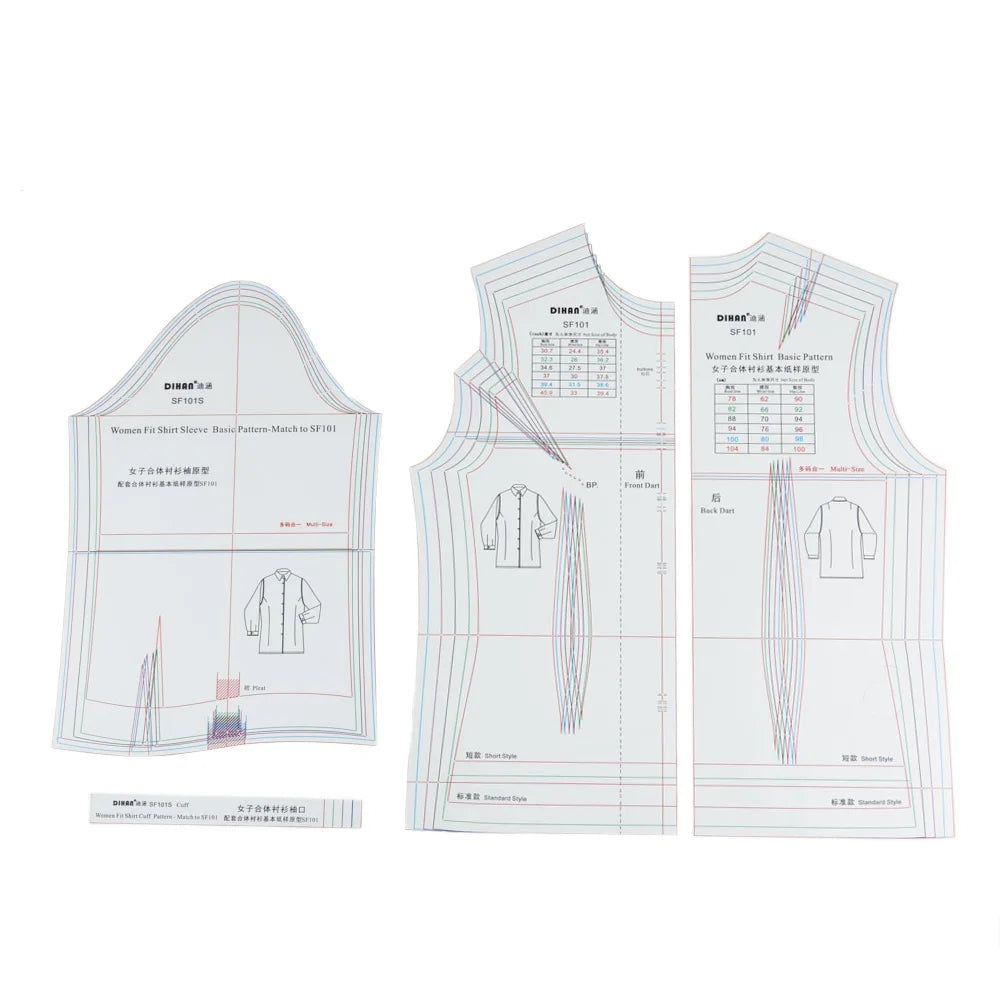SmartBao Women's Shirt Pattern Ruler for Sewing Design