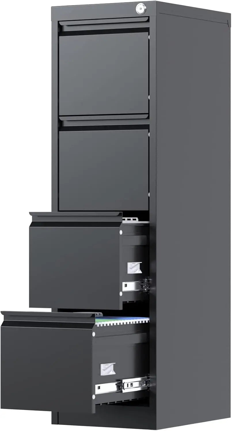 XMSJ 4 Drawer Metal Vertical File Cabinet with Lock