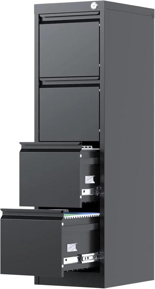 XMSJ 4 Drawer Metal Vertical File Cabinet with Lock