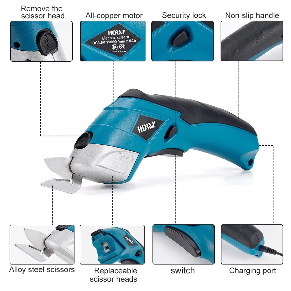 Hignconcerned USB Rechargeable Electric Scissors Fabric