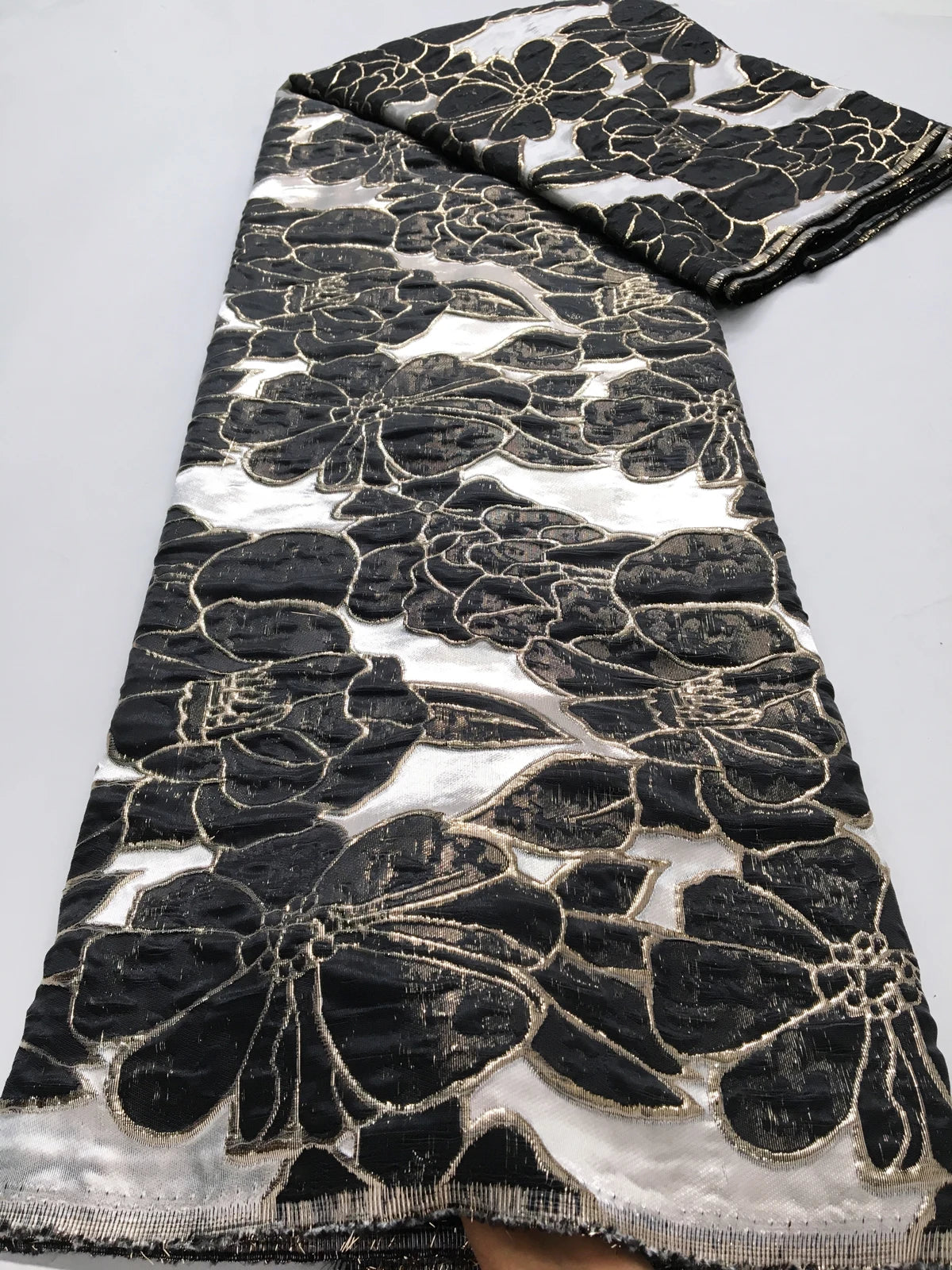 Kalume French Jacquard Lace Fabric Brocade Embroidery Women