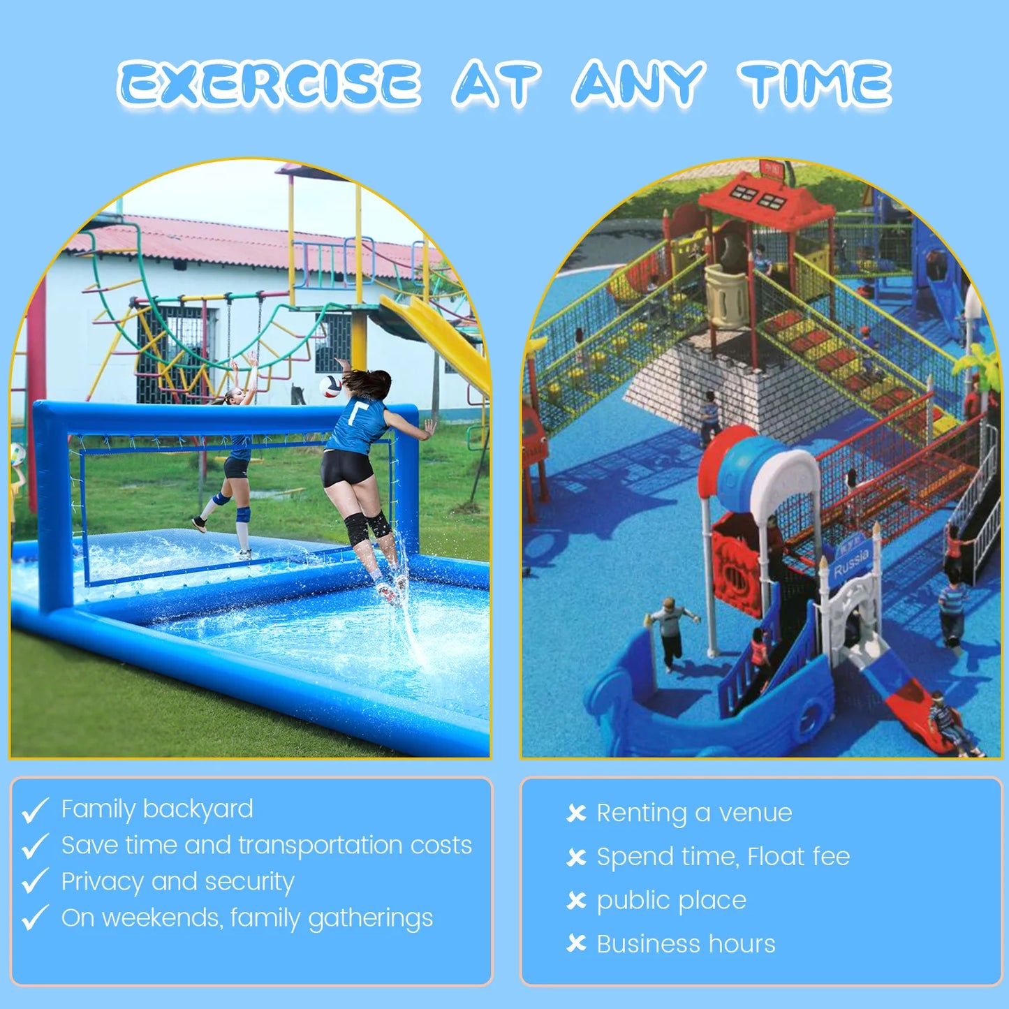 King Inflatable Outdoor Volleyball Court With 800W Blower