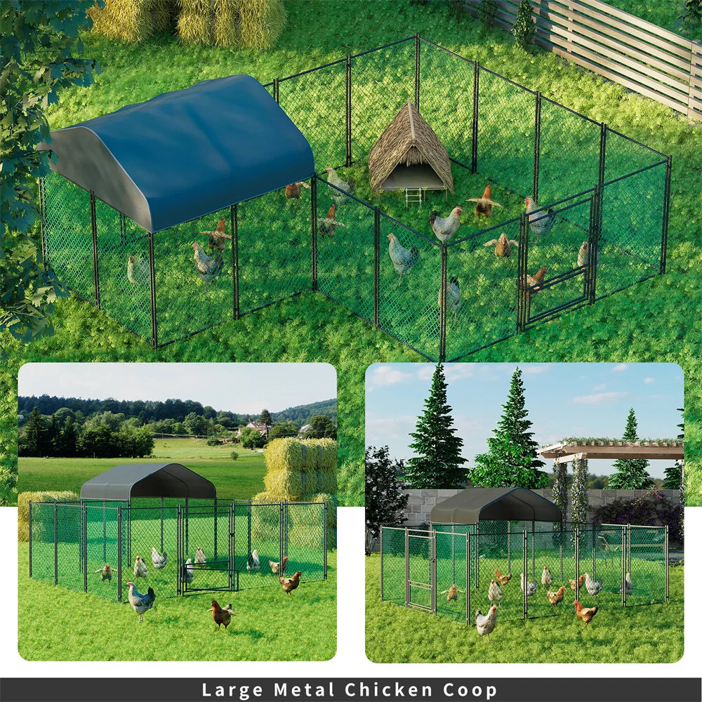 Borwart Heavy Duty Chicken Run Walk In Outdoor Coop Pen