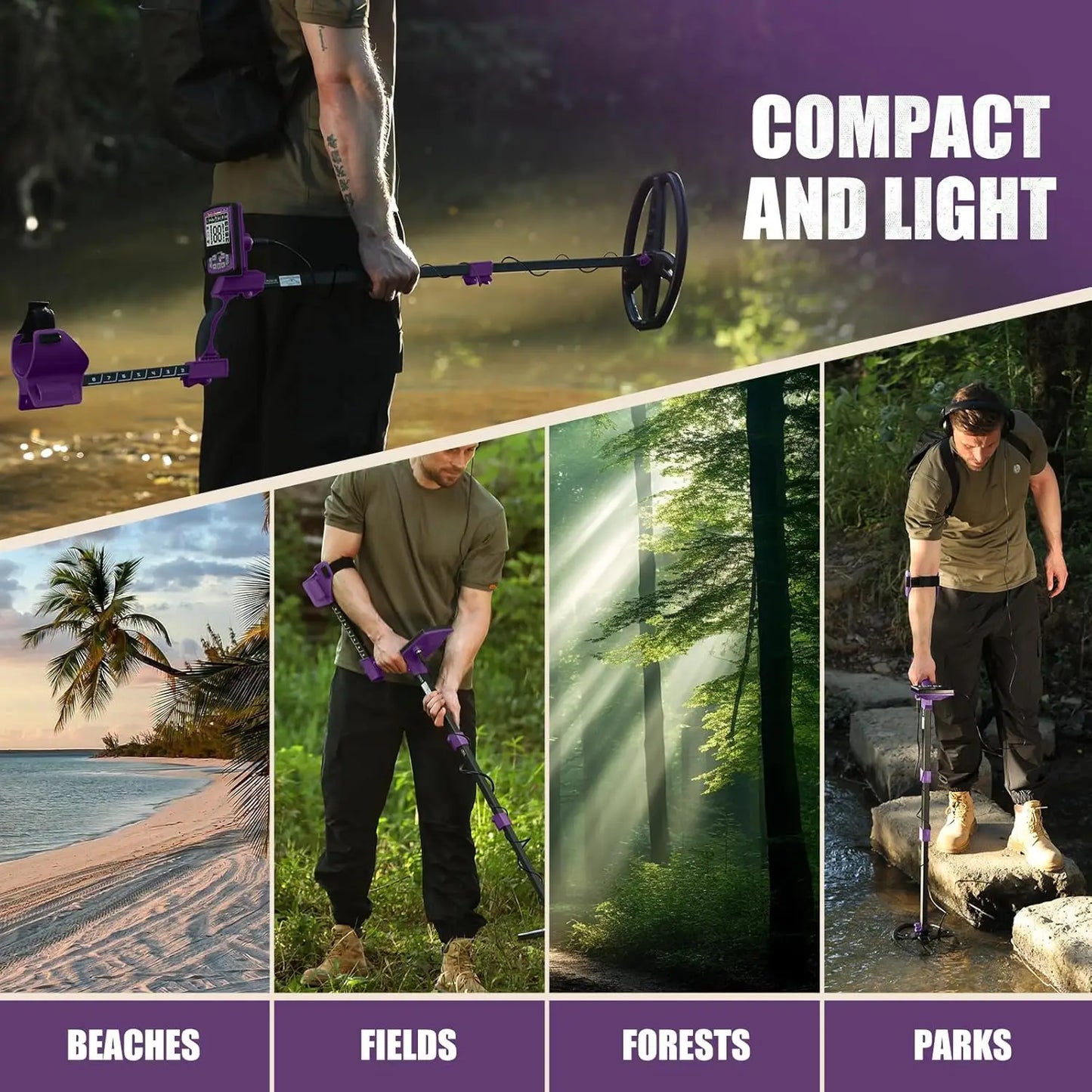 Professional Waterproof Metal Detector with Backlit LCD Display